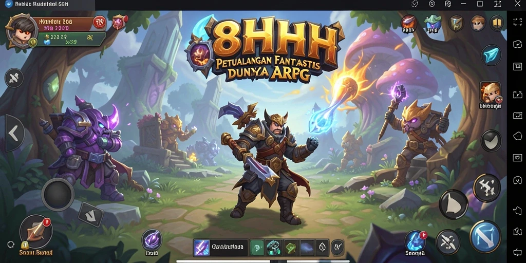 Tampilan gameplay menegangkan dan dinamis dari 8HHH.