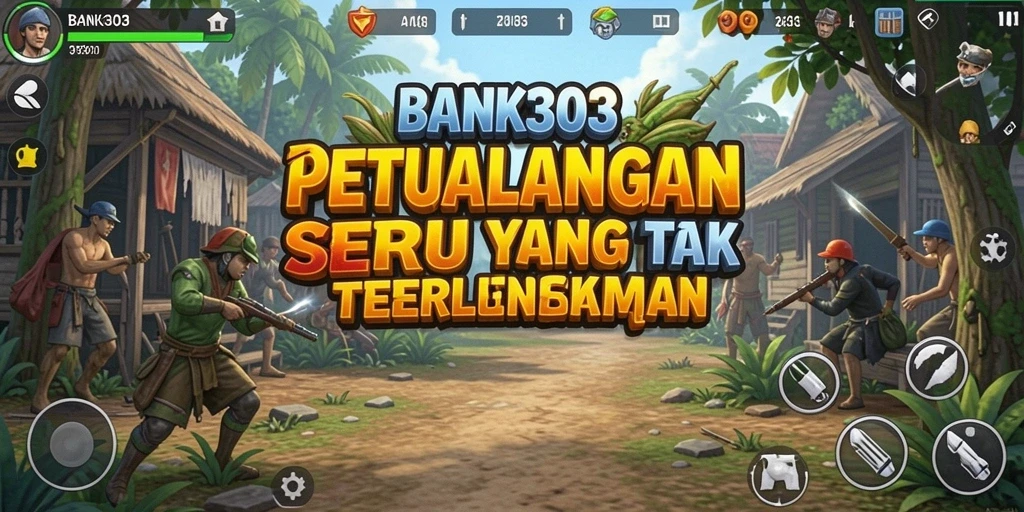 Screenshot utama BANK303 menampilkan gameplay petualangan yang seru dan mendebarkan.