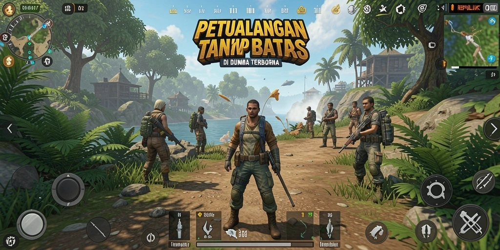 Tampilan gameplay yang menakjubkan dalam REPUBLIK77 dunia terbuka.